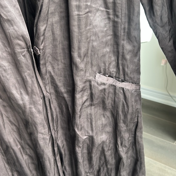 Eileen Fisher Brown Crinkle Satin Jacket 3/4 Duster Jacket women size S - Picture 6 of 13
